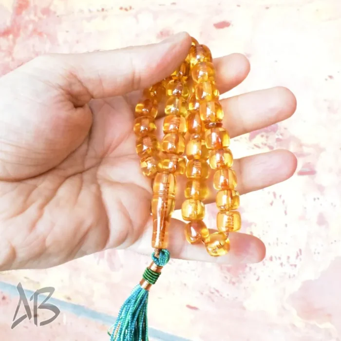 تسبیح سندلوس بودار 33 دانه اصل کد 1154 کپسولی کوتاه طرح قدیم آقابزرگ - Image 6