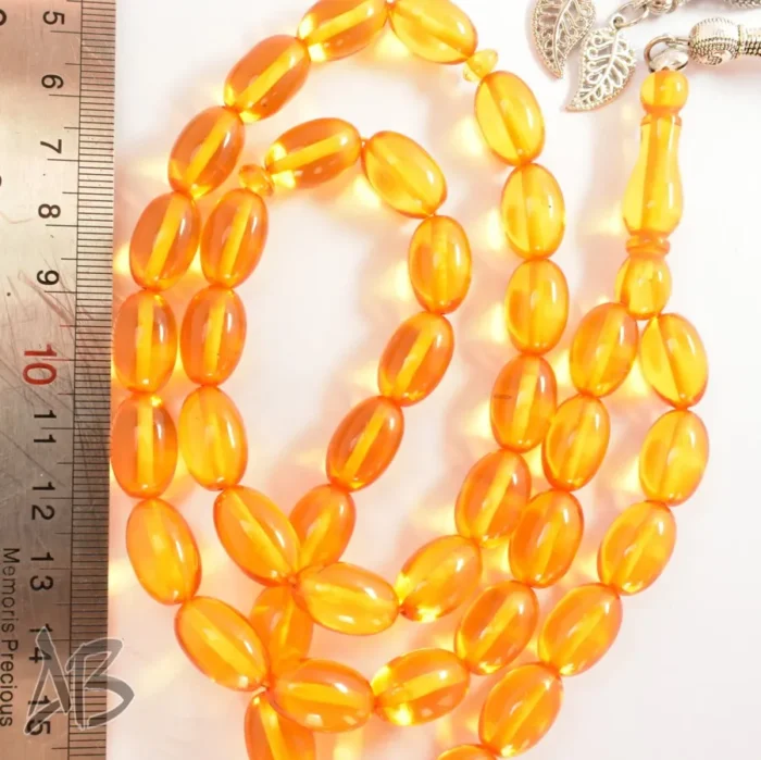 تسبیح سندلوس 41 دانه بودار تراش خربزه‌ای کشیده با منگوله بسیار زیبا کد 1159 آقابزرگ - Image 9