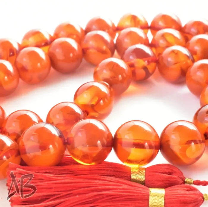 تسبیح کهربای 35 دانه بسیار خوش نقش و شکیل کد 1160 آقابزرگ - Image 5