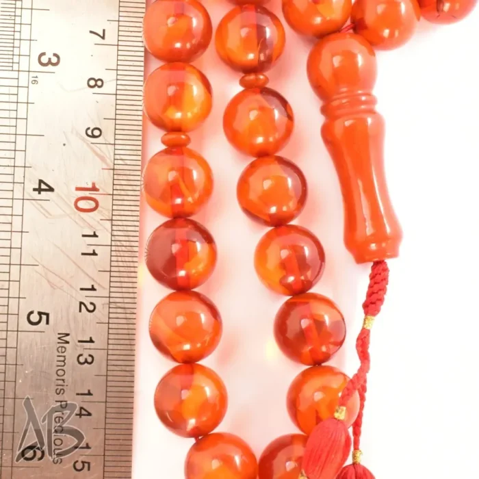 تسبیح کهربای 35 دانه بسیار خوش نقش و شکیل کد 1160 آقابزرگ - Image 9