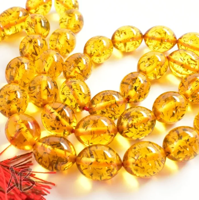 تسبیح کهربای 33 دانه اکلیلی و بسیار زیبا تخم کفتری کد 1161 آقابزرگ - Image 5