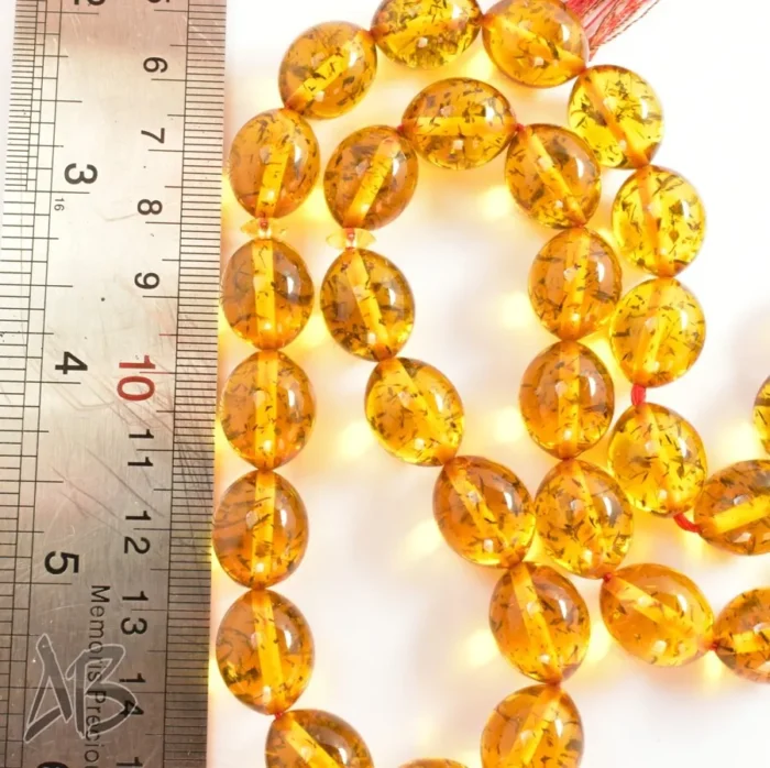 تسبیح کهربای 33 دانه اکلیلی و بسیار زیبا تخم کفتری کد 1161 آقابزرگ - Image 8