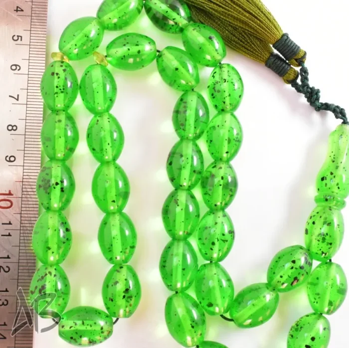 تسبیح کهربای 33 دانه بیضی اکلیلی و بسیار زیبا کد 1162 آقابزرگ - Image 7