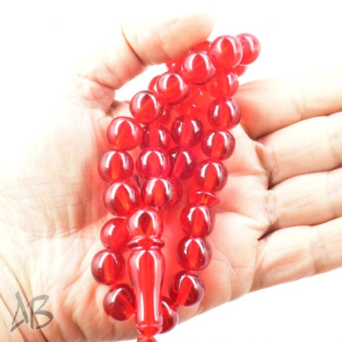 تسبیح سندلوس 33 دانه بودار گرد قرمز جذاب کد 1174 آقابزرگ - Image 4