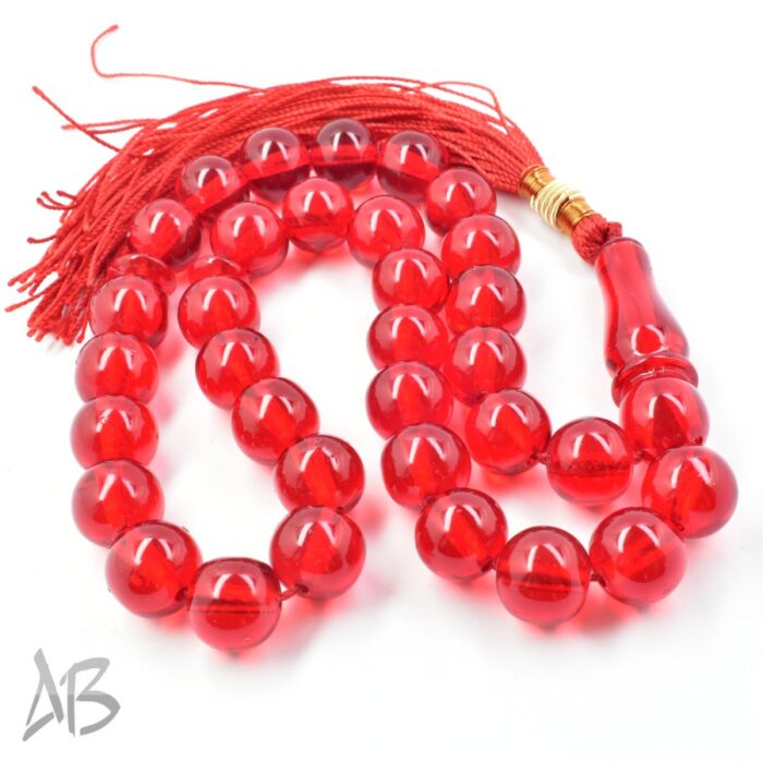 تسبیح سندلوس 33 دانه بودار گرد قرمز جذاب کد 1174 آقابزرگ - Image 7