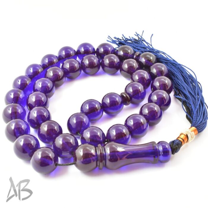 تسبیح سندلوس 35 دانه کد 1177 بودار گرد آبی شکیل آقابزرگ - Image 5