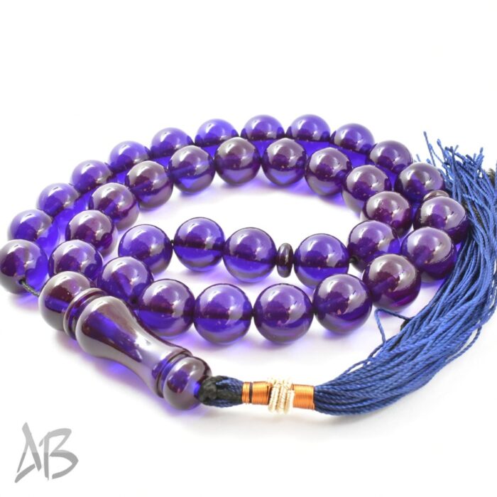 تسبیح سندلوس 35 دانه کد 1177 بودار گرد آبی شکیل آقابزرگ - Image 6