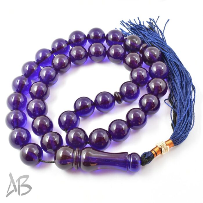 تسبیح سندلوس 35 دانه کد 1177 بودار گرد آبی شکیل آقابزرگ - Image 7