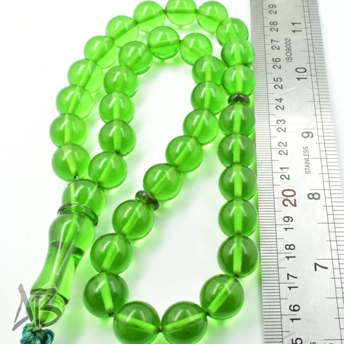 تسبیح سندلوس 35 دانه کد 1178 بودار گرد سبز سایز 13 آقابزرگ - Image 3