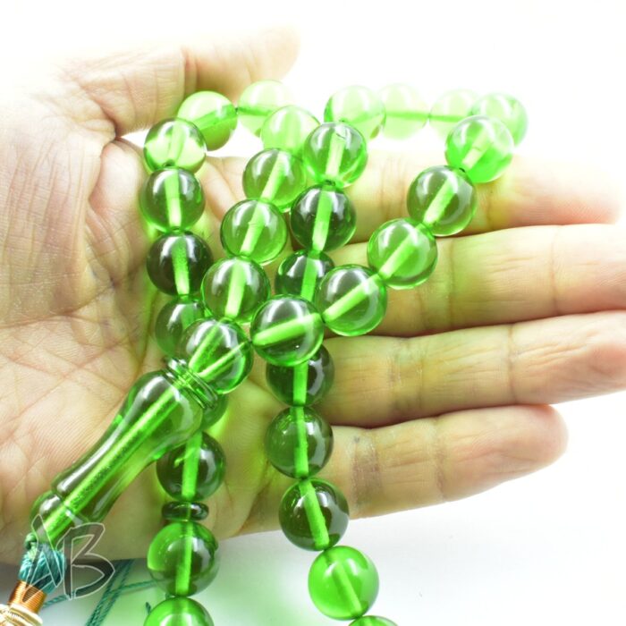 تسبیح سندلوس 35 دانه کد 1178 بودار گرد سبز سایز 13 آقابزرگ - Image 4