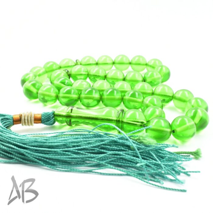 تسبیح سندلوس 35 دانه کد 1178 بودار گرد سبز سایز 13 آقابزرگ - Image 5