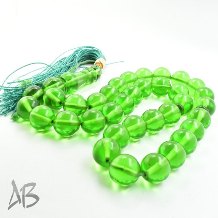 تسبیح سندلوس 35 دانه کد 1178 بودار گرد سبز سایز 13 آقابزرگ - Image 6