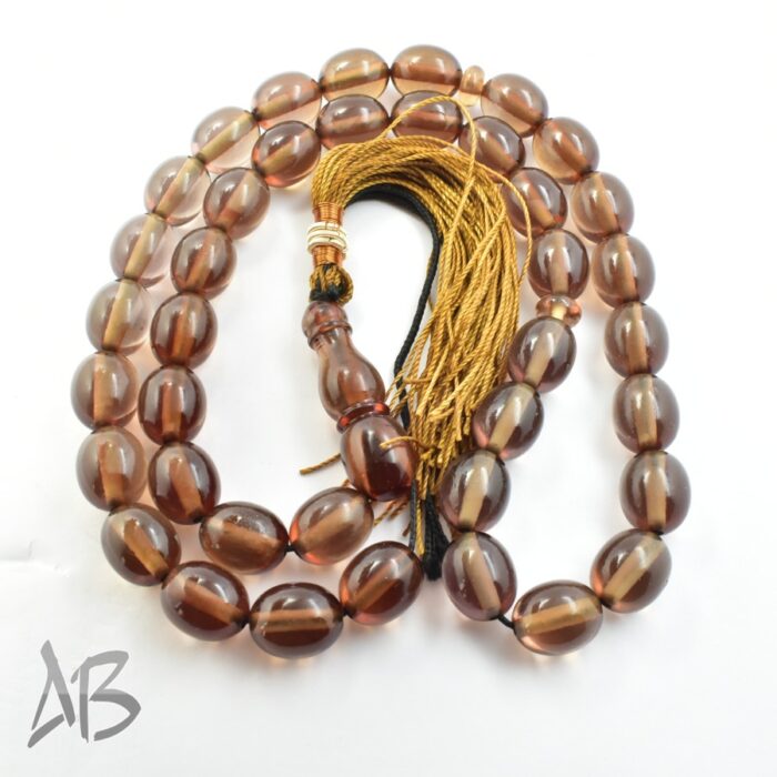 تسبیح سندلوس 39 دانه بیضی قهوه‌ای سایز 12 در 15 کد 1183 آقابزرگ - Image 7