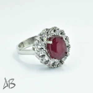 انگشتر نقره زنانه یاقوت سرخ اصل و معدنی عیار 925