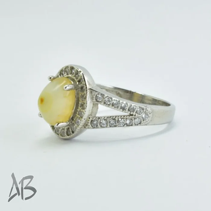 انگشتر نقره زنانه نگین باباقوری چشم نظر عیار 925 یک چشم و جذاب کد 699 - Image 3