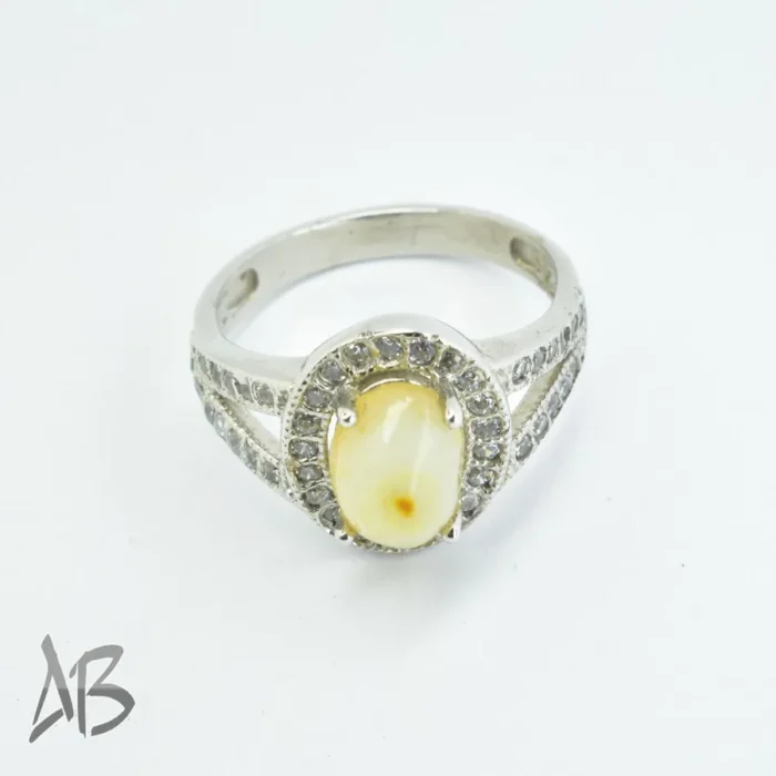 انگشتر نقره زنانه نگین باباقوری چشم نظر عیار 925 یک چشم و جذاب کد 699 - Image 4