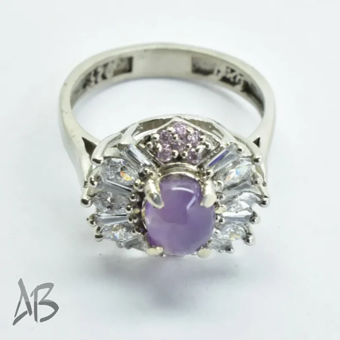 انگشتر نقره زنانه آمتیست (آماتیست) اصل نگین دامله آقابزرگ Am10 - Image 6