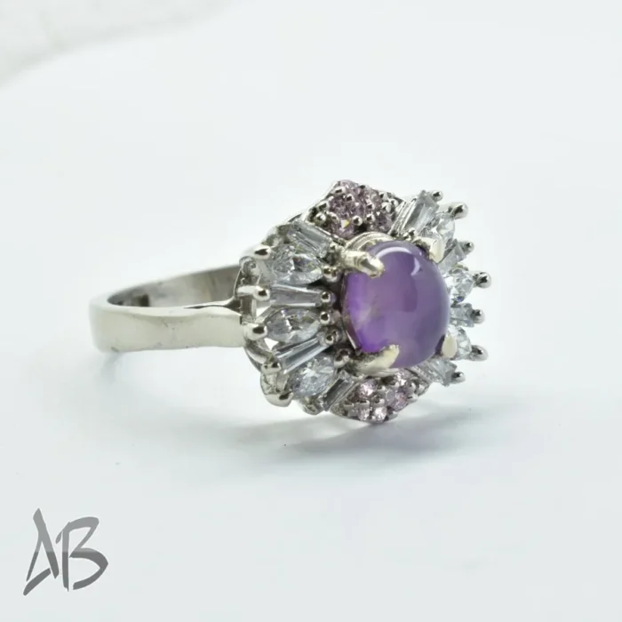 انگشتر نقره زنانه آمتیست (آماتیست) اصل نگین دامله آقابزرگ Am10 - Image 9