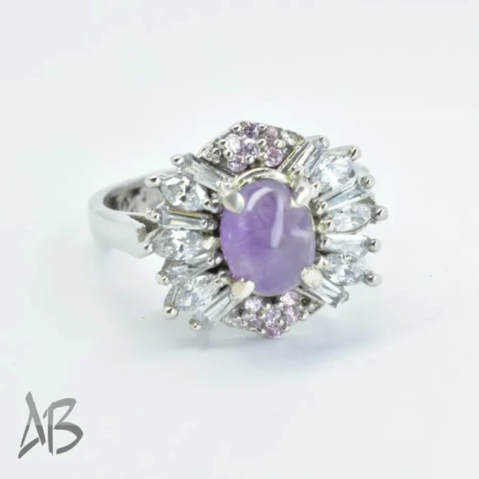 انگشتر نقره زنانه آمتیست (آماتیست) اصل نگین دامله آقابزرگ Am10 - Image 10