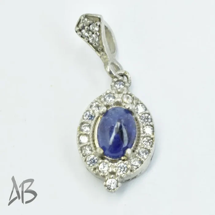 گردنبند نقره (مدالی) اصل نگین دار یاقوت کبود دامله سبک و زیبا آقابزرگ کد Med105 - Image 4