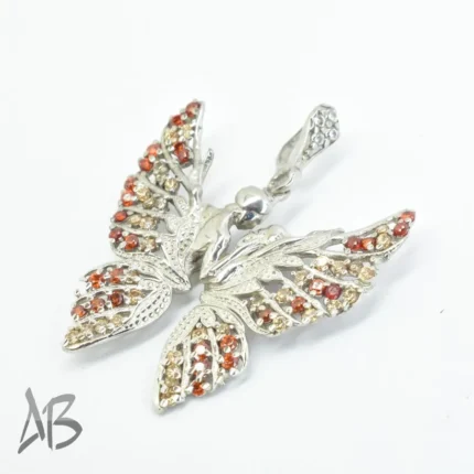 گردنبند یا مدالی نقره طرح لیلی و مجنون پروانه