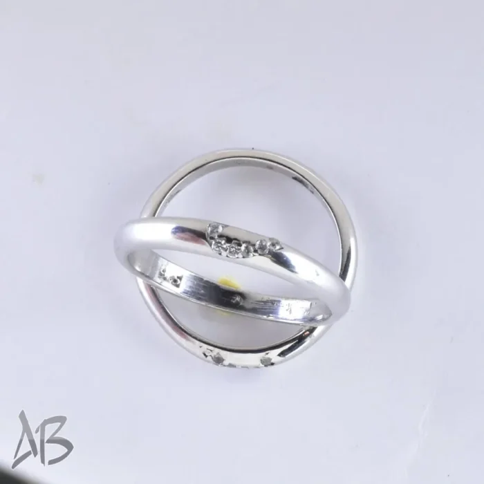 حلقه ست نقره طرح جدید و شیک مناسب ازدواج، نامزدی، با لایه رودیوم آقابزرگ کد Set16 - Image 4