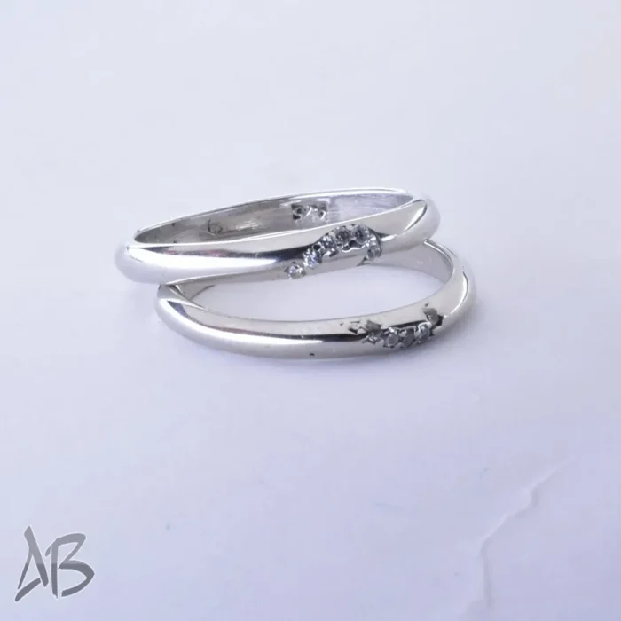 حلقه ست نقره طرح جدید و شیک مناسب ازدواج، نامزدی، با لایه رودیوم آقابزرگ کد Set16 - Image 10