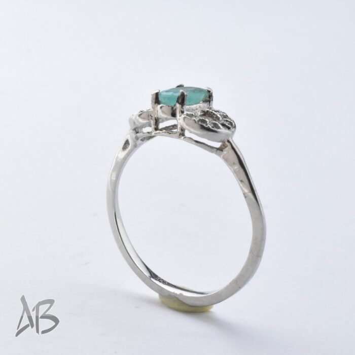 aSC_2665 انگشتر نقره زنانه نگین زمرد اصل ظریف و سبک، کد 693 آقابزرگ - Image 6