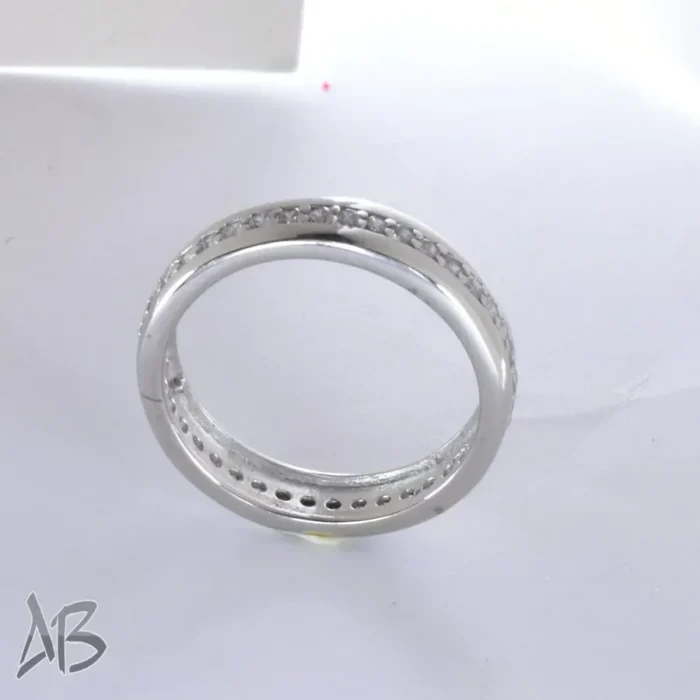 حلقه نقره جدید، با ردیفی از نگین‌های سنتتیک بسیار زیبا کد Set10 تک آقابزرگ - Image 3