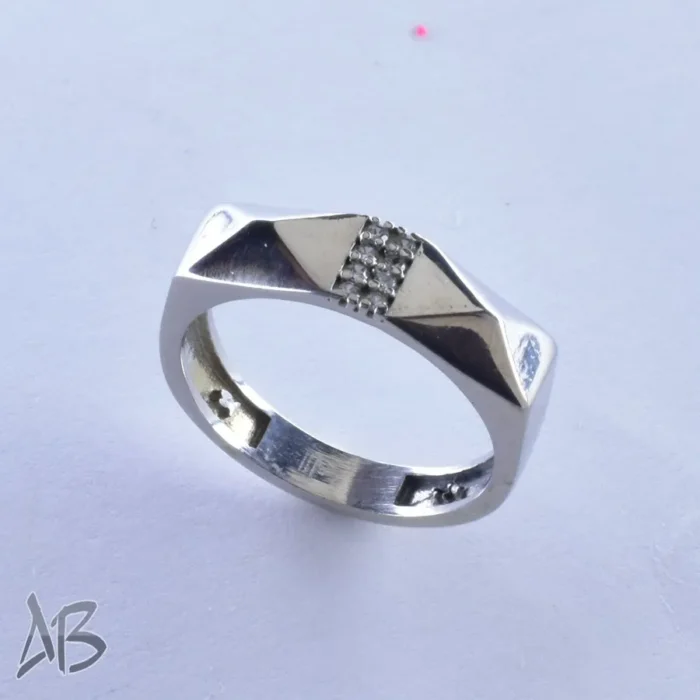 حلقه نقره جدید با طراحی امروزی چند وجهی بسیار زیبا کد Set11 تک آقابزرگ - Image 4