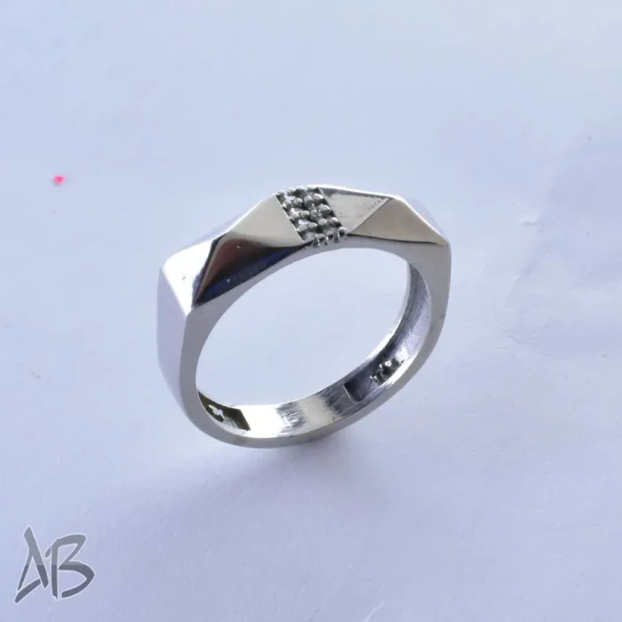 حلقه نقره جدید با طراحی امروزی چند وجهی بسیار زیبا کد Set11 تک آقابزرگ - Image 5