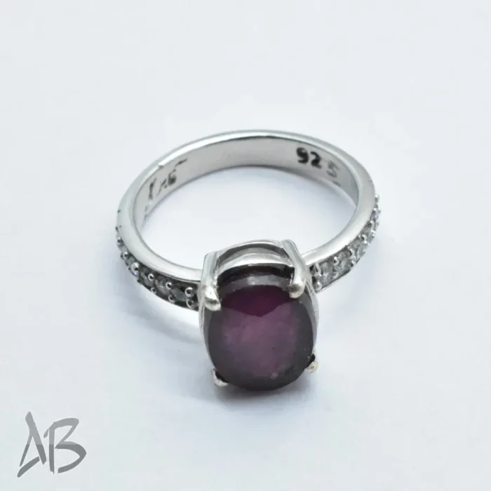 انگشتر  زنانه نقره یاقوت سرخ نفیس و خوشرنگ اصل و معدنی کد 319 آقابزرگ - Image 4