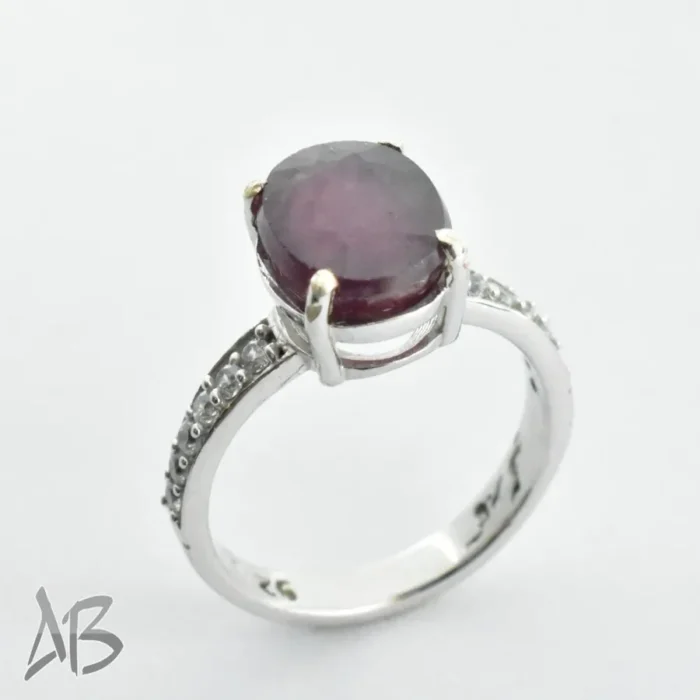 انگشتر  زنانه نقره یاقوت سرخ نفیس و خوشرنگ اصل و معدنی کد 319 آقابزرگ - Image 5