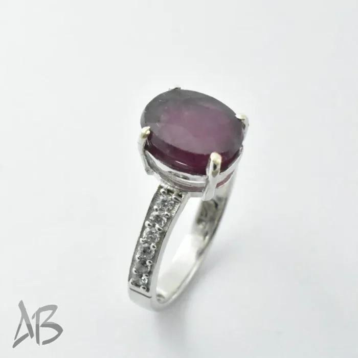 انگشتر  زنانه نقره یاقوت سرخ نفیس و خوشرنگ اصل و معدنی کد 319 آقابزرگ - Image 6