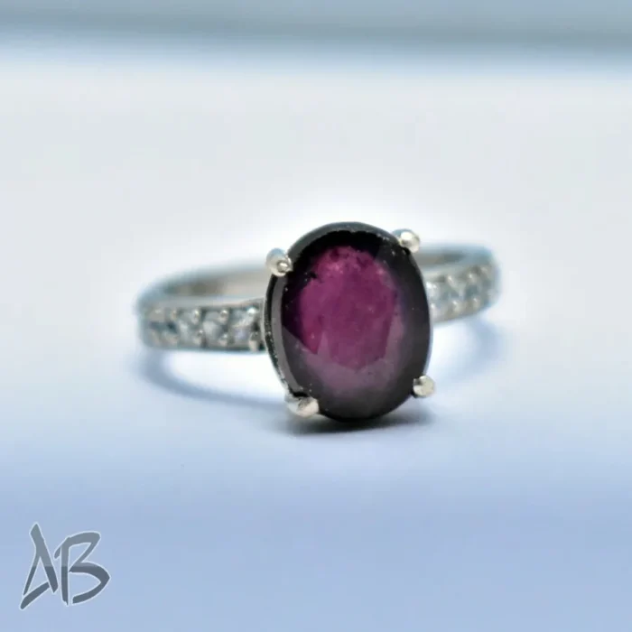 انگشتر  زنانه نقره یاقوت سرخ نفیس و خوشرنگ اصل و معدنی کد 319 آقابزرگ - Image 7