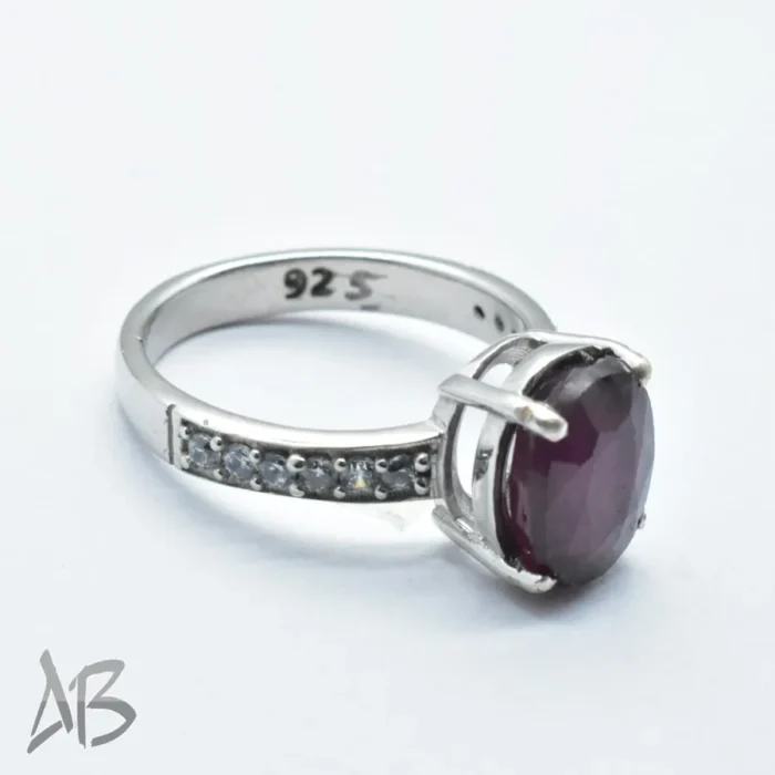 انگشتر  زنانه نقره یاقوت سرخ نفیس و خوشرنگ اصل و معدنی کد 319 آقابزرگ - Image 3