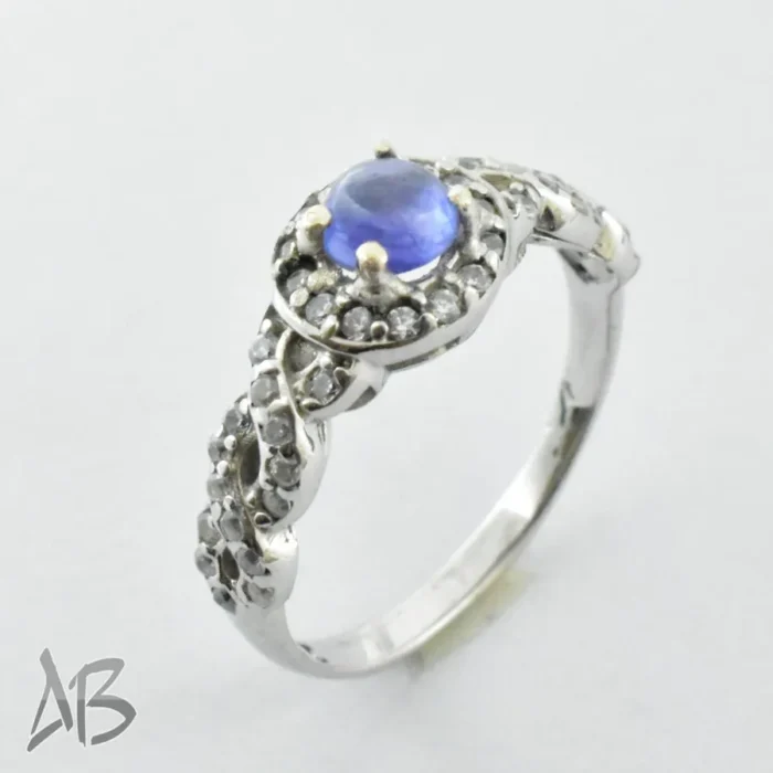 انگشتر نقره زنانه اصل یاقوت کبود خوشرنگ دامله با آبکاری ضد حساسیت آقابزرگ کد 322 - Image 6