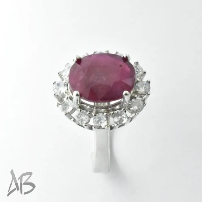 انگشتر  زنانه نقره یاقوت سرخ نفیس و درشت معدنی کد 326 آقابزرگ - Image 6