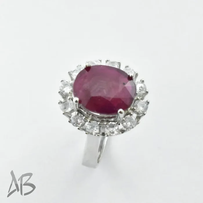 انگشتر  زنانه نقره یاقوت سرخ نفیس و درشت معدنی کد 326 آقابزرگ - Image 7