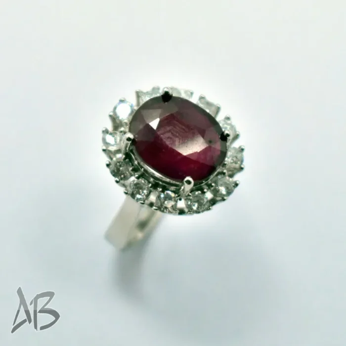 انگشتر  زنانه نقره یاقوت سرخ نفیس و درشت معدنی کد 326 آقابزرگ - Image 12