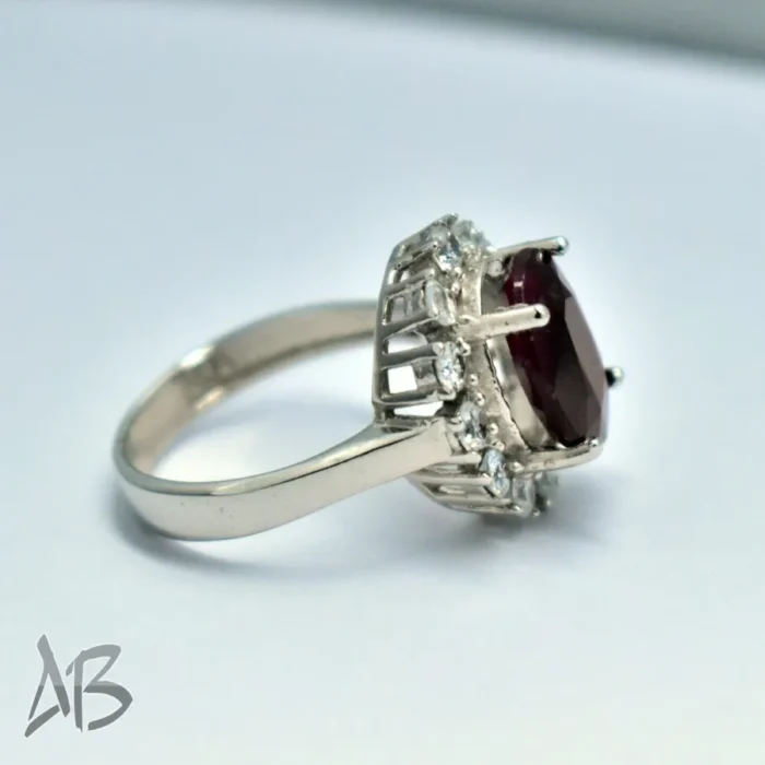 انگشتر  زنانه نقره یاقوت سرخ نفیس و درشت معدنی کد 326 آقابزرگ - Image 9