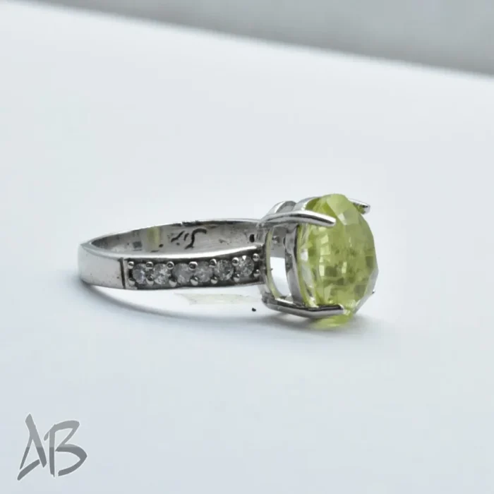 انگشتر نقره زنانه سیترین اصل لیزر کات لونه زنبوری آقابزرگ کد 327 - Image 4