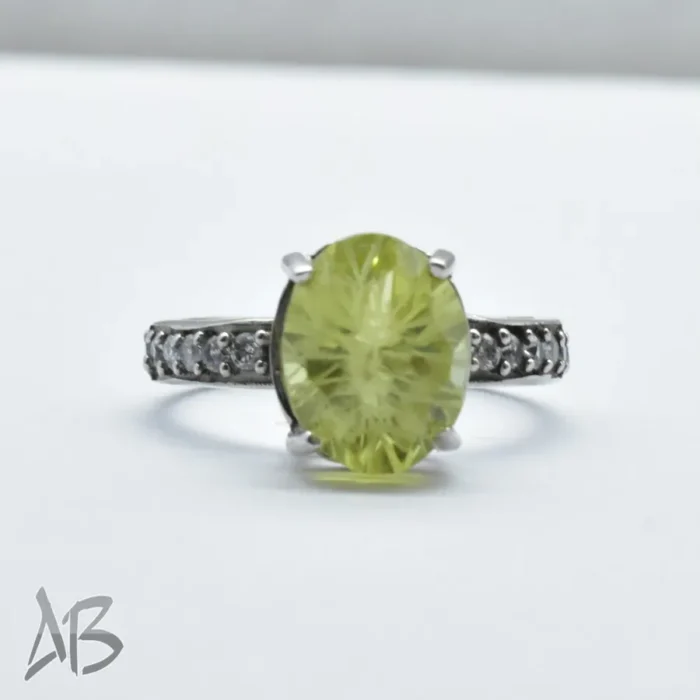 انگشتر نقره زنانه سیترین اصل لیزر کات لونه زنبوری آقابزرگ کد 327 - Image 5