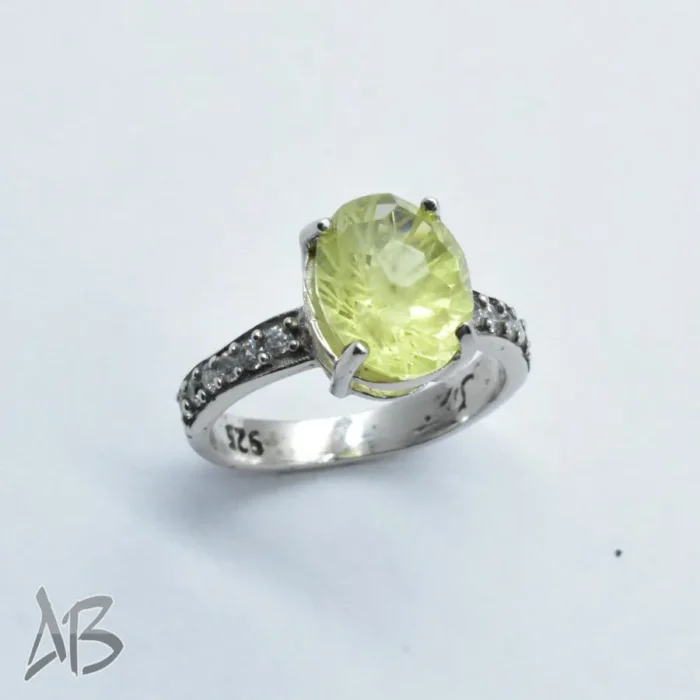 انگشتر نقره زنانه سیترین اصل لیزر کات لونه زنبوری آقابزرگ کد 327 - Image 6