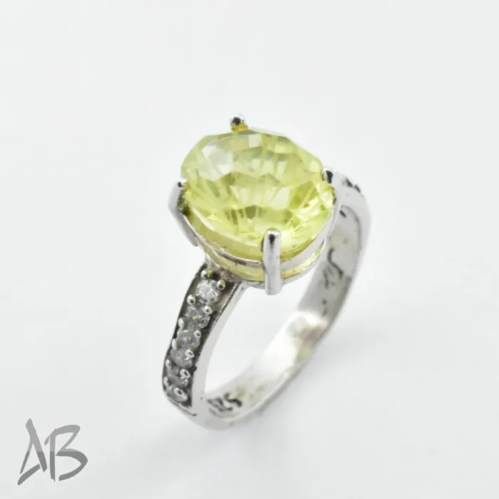 انگشتر نقره زنانه سیترین اصل لیزر کات لونه زنبوری آقابزرگ کد 327 - Image 7