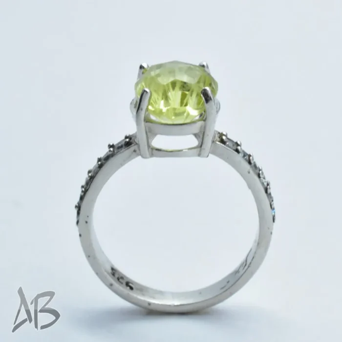 انگشتر نقره زنانه سیترین اصل لیزر کات لونه زنبوری آقابزرگ کد 327 - Image 8