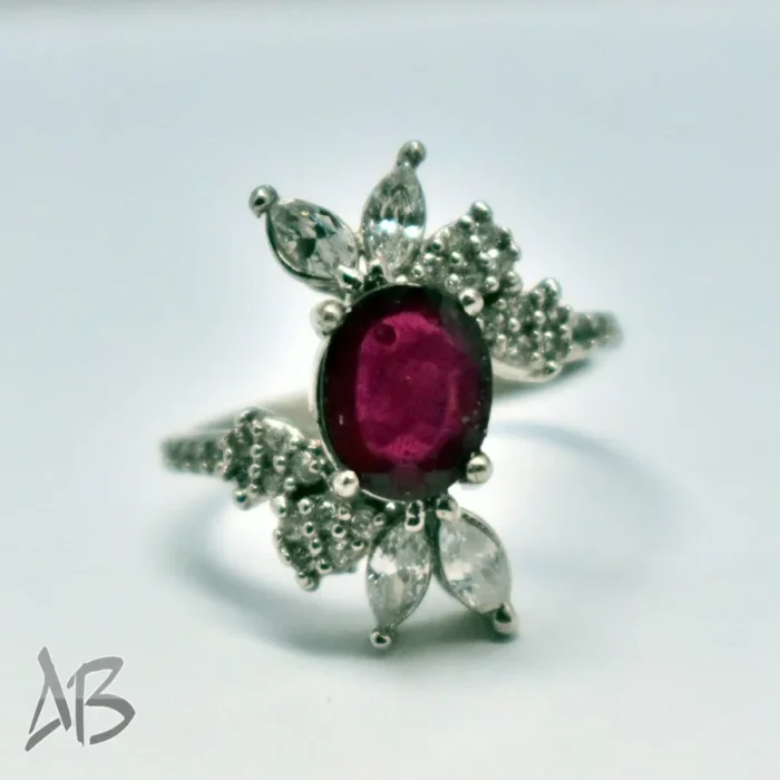 انگشتر  زنانه نقره یاقوت سرخ فاخر و بسیار جذاب کد 328 آقابزرگ - Image 3