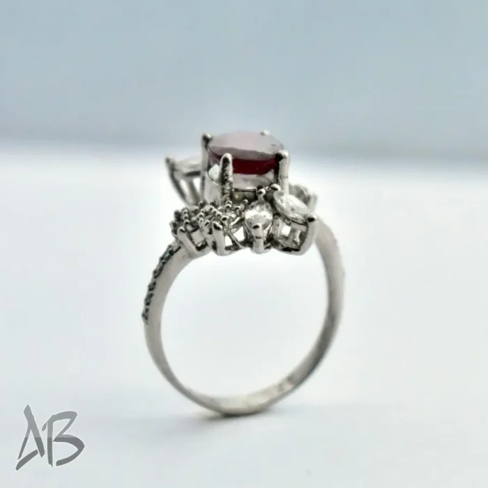 انگشتر  زنانه نقره یاقوت سرخ فاخر و بسیار جذاب کد 328 آقابزرگ - Image 4