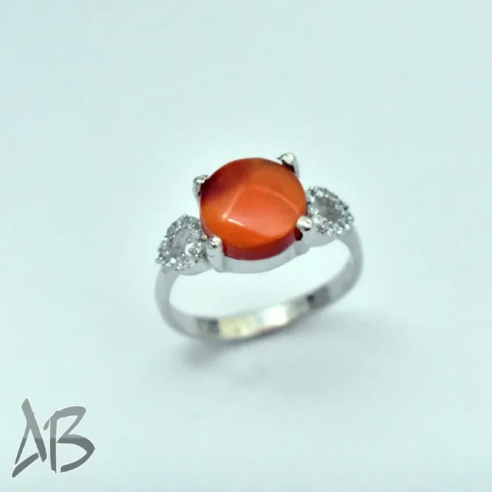 انگشتر نقره زنانه عقیق یمنی اصل سایز 59 کد 338 آقابزرگ - Image 3