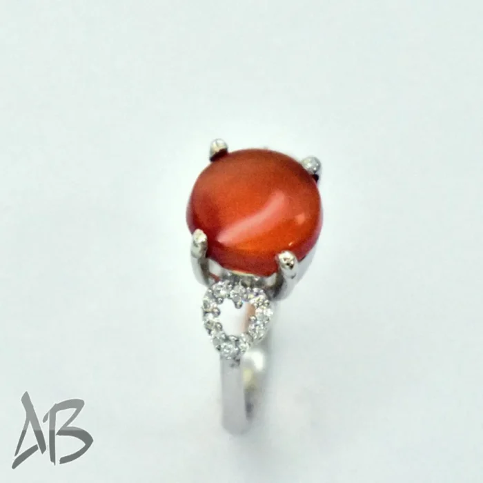 انگشتر نقره زنانه عقیق یمنی اصل سایز 59 کد 338 آقابزرگ - Image 4